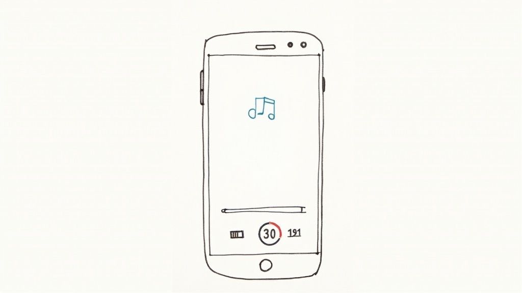 A person creating a TikTok video on their phone with various icons floating around them