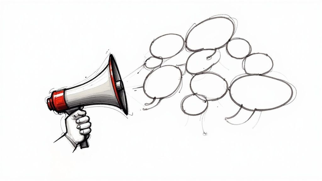 A creator engaging with their community on a smartphone, with comment notifications visible.