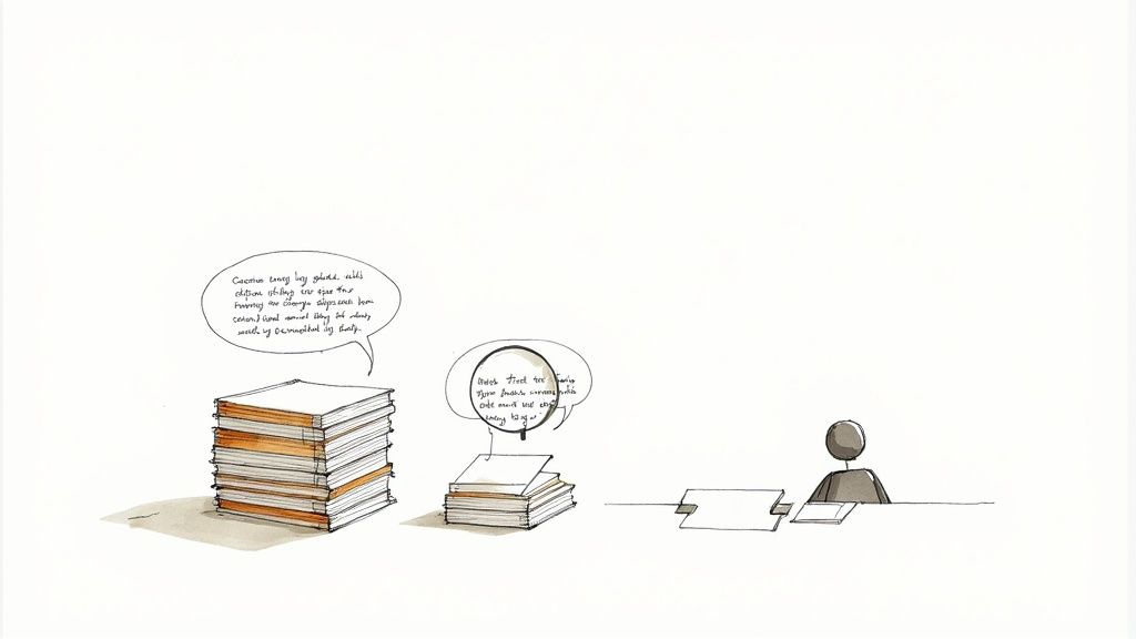 Image of a person analyzing customer reviews on a laptop