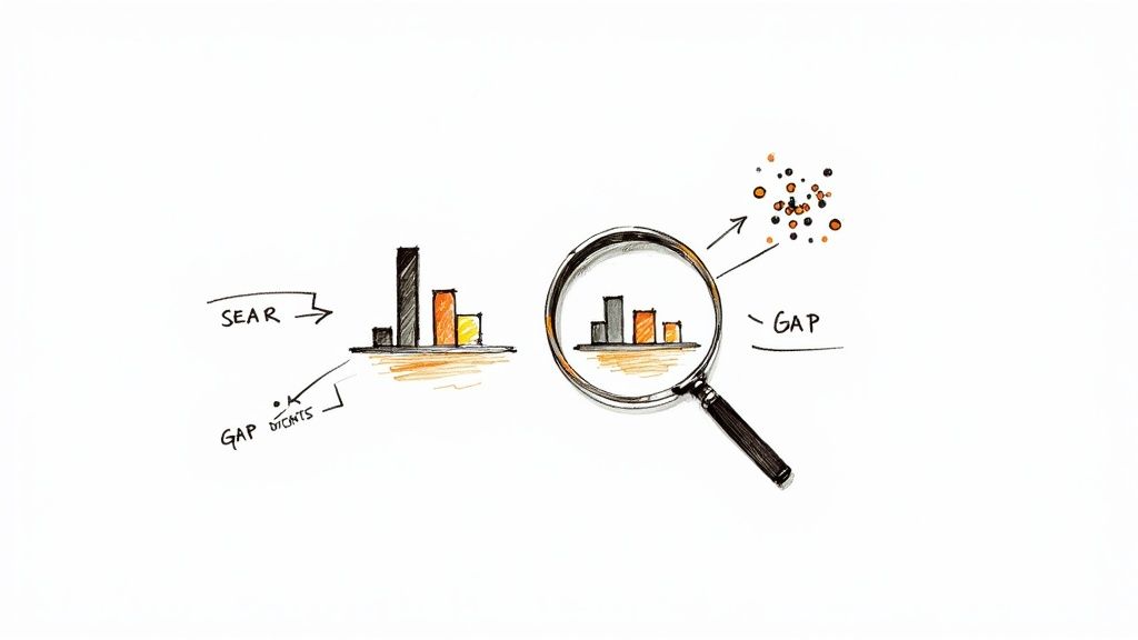 Man researching niche opportunities on a laptop