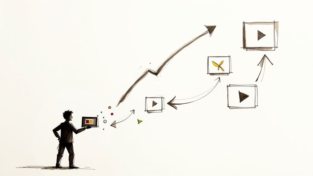 A person watching a live stream on their phone, with chat messages flying by.