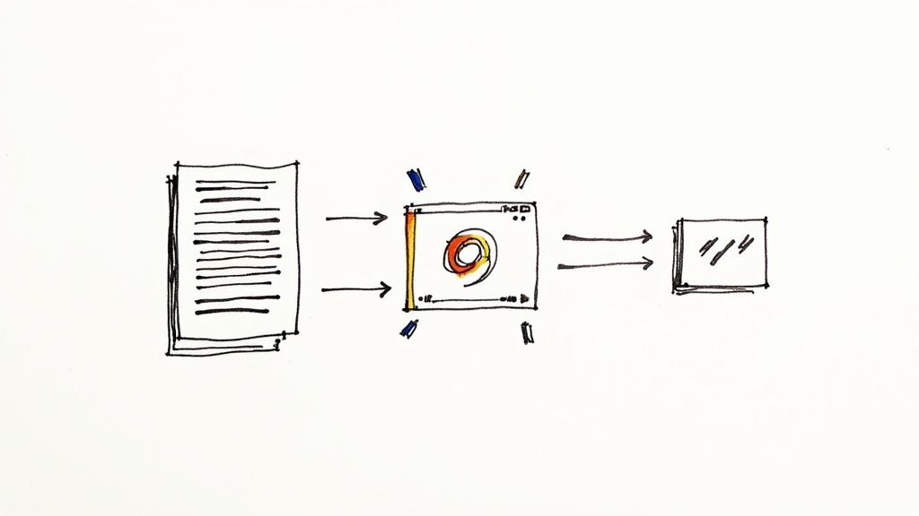 An infographic showcasing how written content like a blog post can be repurposed into various visual formats like an infographic, a video, and social media carousels.