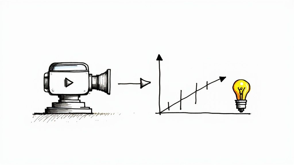 A person recording a video with a professional camera setup for their YouTube channel.