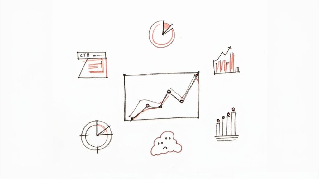 A person analyzing YouTube channel growth charts on a laptop screen.