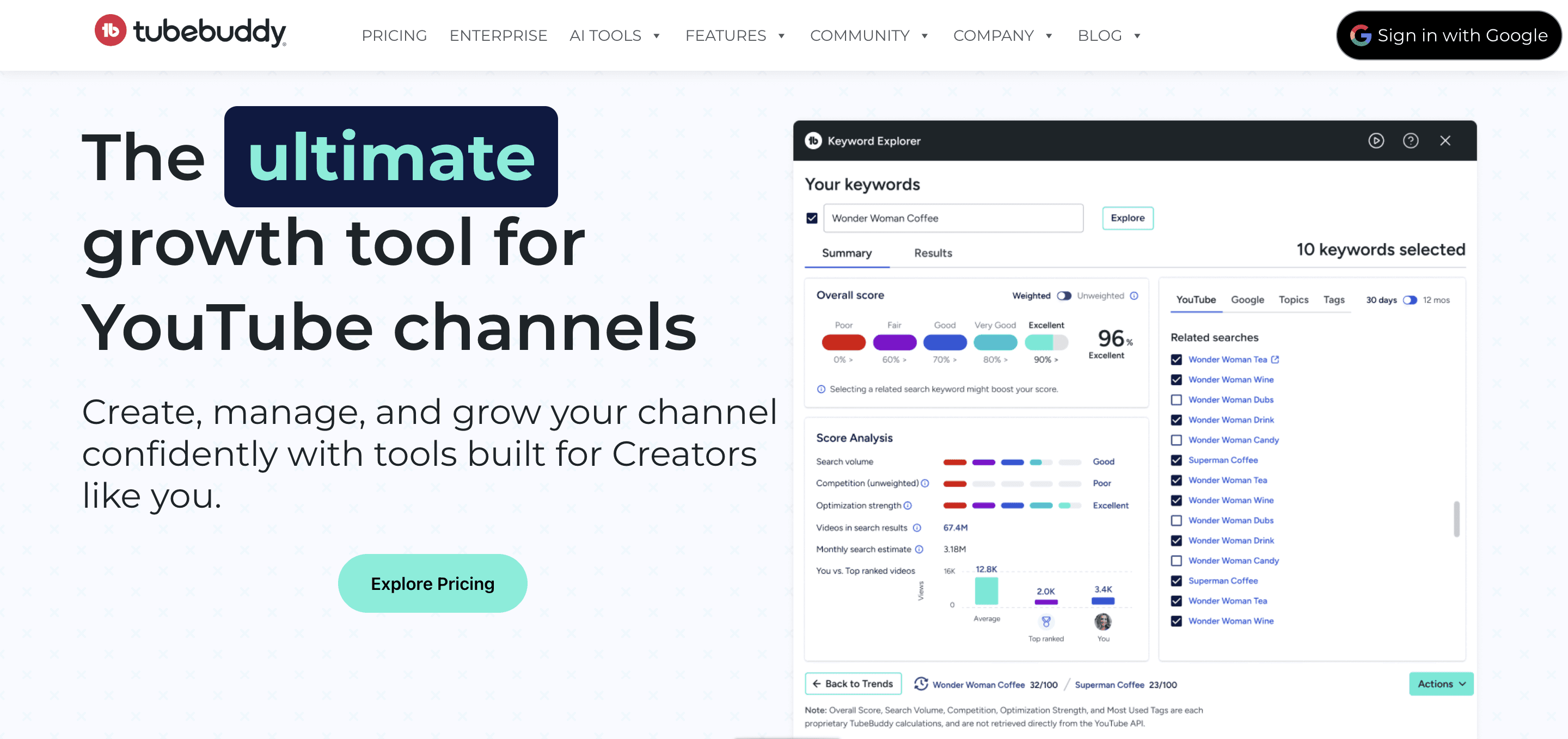 tubebuddy landing - TubeBuddy Alternative