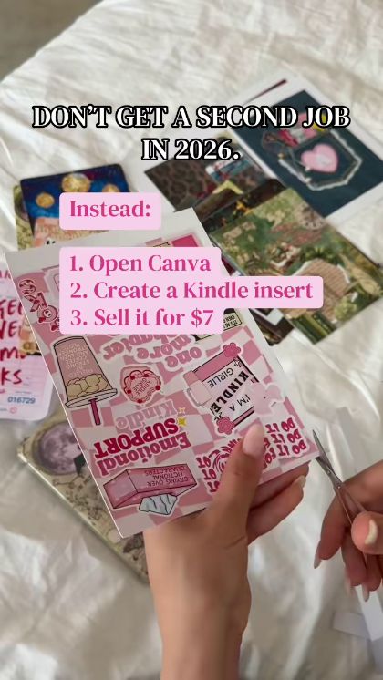 selling digital Kindle inserts on Etsy using Canva from @kireidesignstudio_