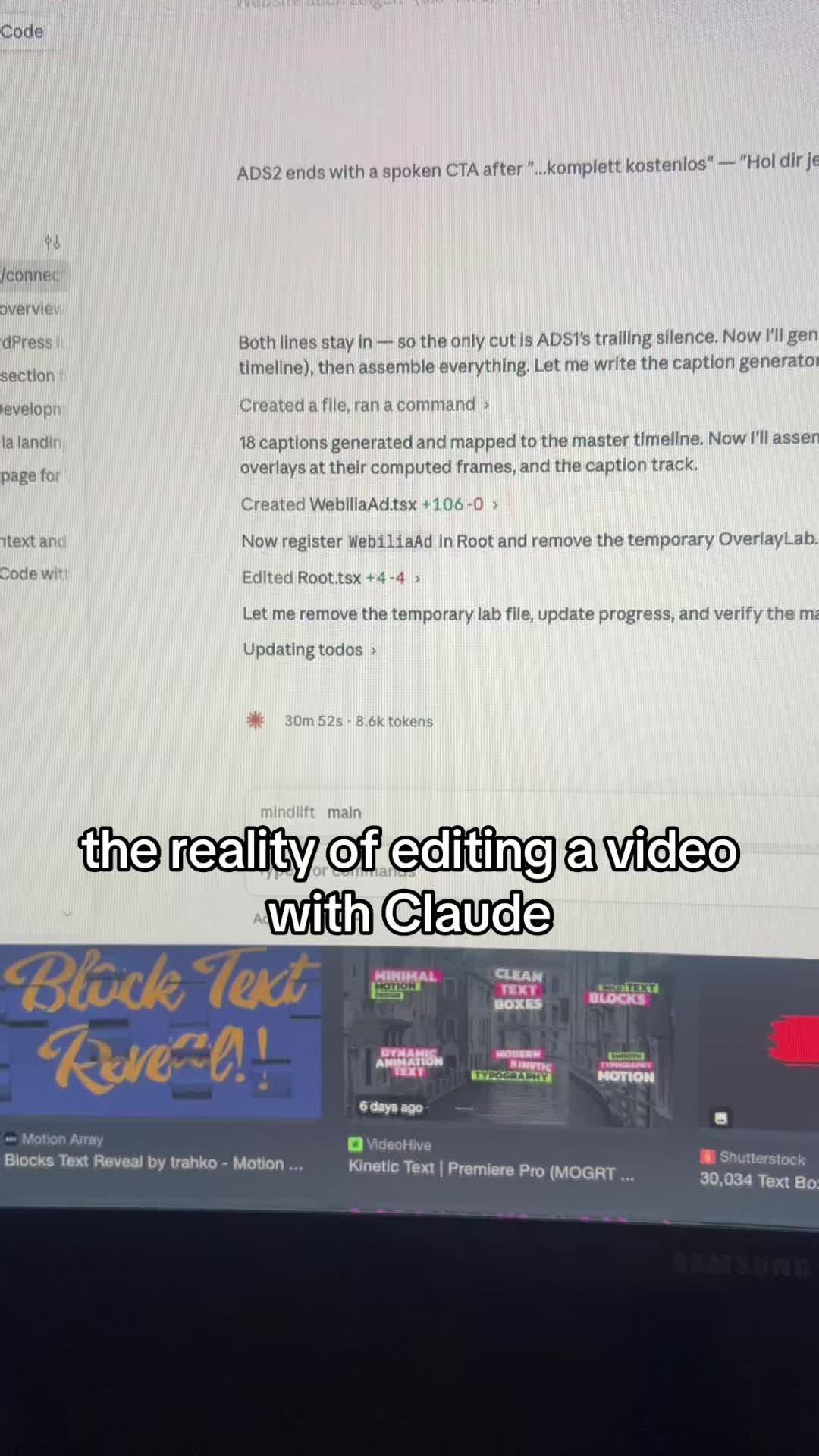 AI video editing workflow with Claude AI from @error100k4